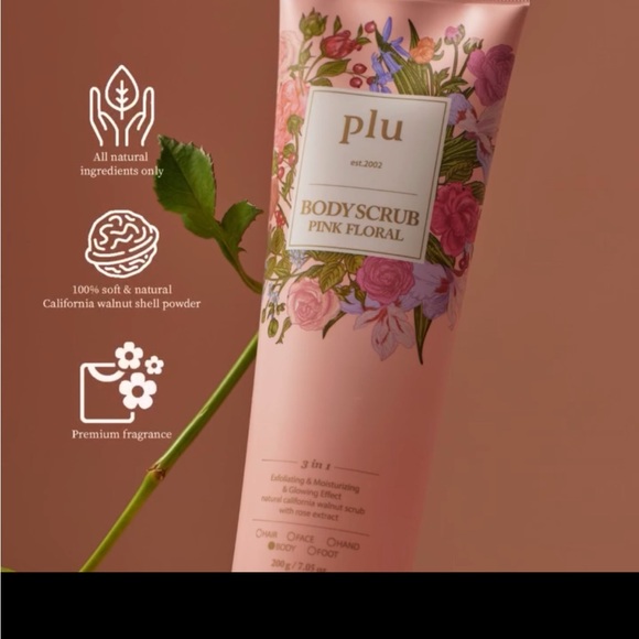 PLU Body Scrub Pink Floral Duo Set 200g x2 | Exfoliate Moisturize Glow - Picture 11 of 11